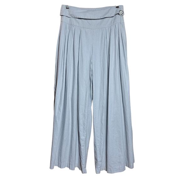 La Chocolê Brazil womens ultra wide leg high rise trousers beige gray lined - Picture 2 of 6